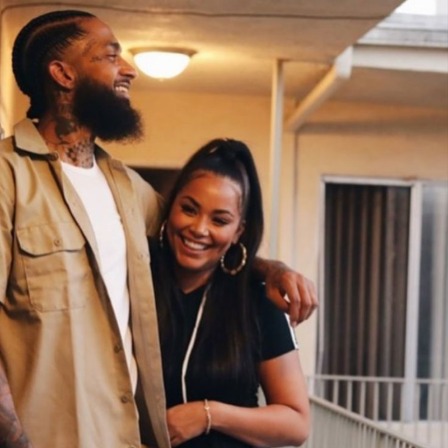 Lauren London posed with her late boyfriend, Nipsey Hussle